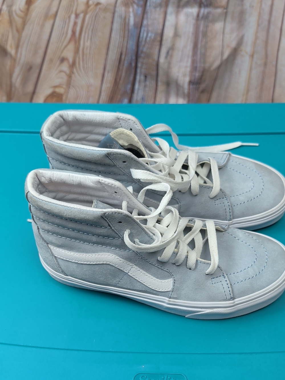 Vans High-Top Suede Women's Sneakers in Light Gray Size 8